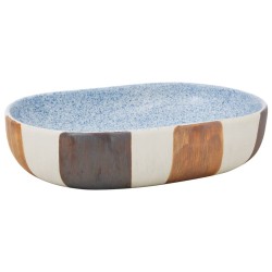 vidaXL Lavabo sobre encimera ovalado cerámica multicolor 59x40x14 cm