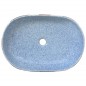vidaXL Lavabo sobre encimera ovalado cerámica multicolor 59x40x14 cm