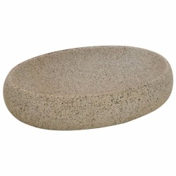 vidaXL Lavabo sobre encimera ovalado cerámica arena 59x40x15 cm
