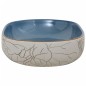 vidaXL Lavabo sobre encimera ovalado cerámica arena y azul 59x40x14 cm