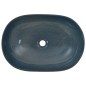 vidaXL Lavabo sobre encimera ovalado cerámica arena y azul 59x40x14 cm