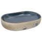 vidaXL Lavabo sobre encimera ovalado arena y azul cerámica 59x40x14 cm vidaXL Lavabo sobre encimera ovalado arena y azul cerámica 59x40x14 cm
