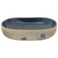 vidaXL Lavabo sobre encimera ovalado arena y azul cerámica 59x40x14 cm vidaXL Lavabo sobre encimera ovalado arena y azul cerámica 59x40x14 cm