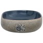 vidaXL Lavabo sobre encimera ovalado arena y azul cerámica 59x40x14 cm vidaXL Lavabo sobre encimera ovalado arena y azul cerámica 59x40x14 cm