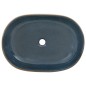 vidaXL Lavabo sobre encimera ovalado arena y azul cerámica 59x40x14 cm vidaXL Lavabo sobre encimera ovalado arena y azul cerámica 59x40x14 cm