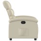 vidaXL Sillón reclinable de cuero sintético crema