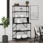 vidaXL Estantería cocina 6 niveles madera ingeniería negro 90x40x180cm vidaXL Estantería cocina 6 niveles madera ingeniería negro 90x40x180cm
