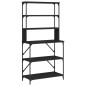 vidaXL Estantería cocina 6 niveles madera ingeniería negro 90x40x180cm vidaXL Estantería cocina 6 niveles madera ingeniería negro 90x40x180cm
