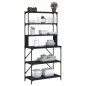 vidaXL Estantería cocina 6 niveles madera ingeniería negro 90x40x180cm vidaXL Estantería cocina 6 niveles madera ingeniería negro 90x40x180cm
