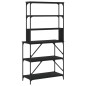 vidaXL Estantería cocina 6 niveles madera ingeniería negro 90x40x180cm vidaXL Estantería cocina 6 niveles madera ingeniería negro 90x40x180cm