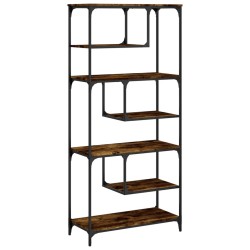 vidaXL Estantería madera de ingeniería roble ahumado 81x36x176 cm