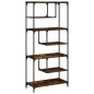 vidaXL Estantería madera de ingeniería roble ahumado 81x36x176 cm vidaXL Estantería madera de ingeniería roble ahumado 81x36x176 cm