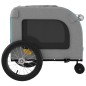 vidaXL Remolque de bicicleta mascotas hierro tela Oxford azul gris