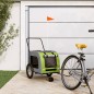 vidaXL Remolque de bicicleta mascotas hierro tela Oxford verde gris vidaXL Remolque de bicicleta mascotas hierro tela Oxford verde gris