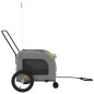 vidaXL Remolque de bicicleta mascotas hierro tela Oxford verde gris vidaXL Remolque de bicicleta mascotas hierro tela Oxford verde gris