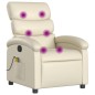 vidaXL Sillón reclinable de masaje cuero sintético crema vidaXL Sillón reclinable de masaje cuero sintético crema