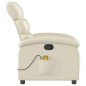 vidaXL Sillón reclinable de masaje cuero sintético crema vidaXL Sillón reclinable de masaje cuero sintético crema