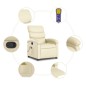 vidaXL Sillón reclinable de masaje cuero sintético crema vidaXL Sillón reclinable de masaje cuero sintético crema