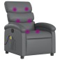 vidaXL Sillón de masaje reclinable cuero sintético gris vidaXL Sillón de masaje reclinable cuero sintético gris