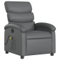 vidaXL Sillón de masaje reclinable cuero sintético gris vidaXL Sillón de masaje reclinable cuero sintético gris