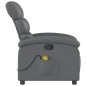 vidaXL Sillón de masaje reclinable cuero sintético gris vidaXL Sillón de masaje reclinable cuero sintético gris