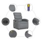 vidaXL Sillón de masaje reclinable cuero sintético gris vidaXL Sillón de masaje reclinable cuero sintético gris