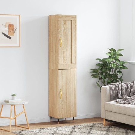 vidaXL Aparador de madera contrachapada roble Sonoma 34,5x34x180 cm