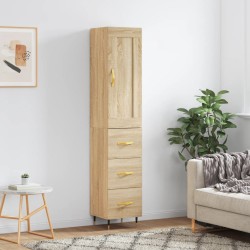vidaXL Aparador de madera contrachapada roble Sonoma 34,5x34x180 cm
