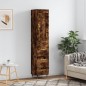 vidaXL Aparador de madera contrachapada roble ahumado 34,5x34x180 cm vidaXL Aparador de madera contrachapada roble ahumado 34,5x34x180 cm