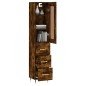 vidaXL Aparador de madera contrachapada roble ahumado 34,5x34x180 cm vidaXL Aparador de madera contrachapada roble ahumado 34,5x34x180 cm