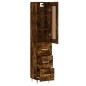 vidaXL Aparador de madera contrachapada roble ahumado 34,5x34x180 cm vidaXL Aparador de madera contrachapada roble ahumado 34,5x34x180 cm