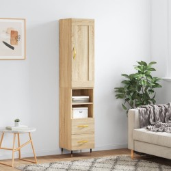 vidaXL Aparador de madera contrachapada roble Sonoma 34,5x34x180 cm