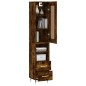 vidaXL Aparador de madera contrachapada roble ahumado 34,5x34x180 cm vidaXL Aparador de madera contrachapada roble ahumado 34,5x34x180 cm