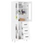 vidaXL Aparador alto madera contrachapada blanco 69,5x34x180 cm vidaXL Aparador alto madera contrachapada blanco 69,5x34x180 cm