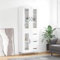 vidaXL Aparador alto madera contrachapada blanco brillo 69,5x34x180 cm vidaXL Aparador alto madera contrachapada blanco brillo 69,5x34x180 cm