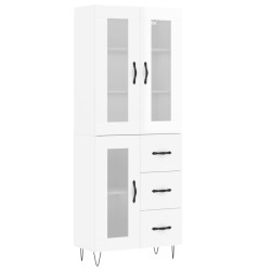 vidaXL Aparador alto madera contrachapada blanco brillo 69,5x34x180 cm