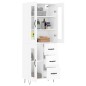 vidaXL Aparador alto madera contrachapada blanco brillo 69,5x34x180 cm vidaXL Aparador alto madera contrachapada blanco brillo 69,5x34x180 cm