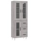 vidaXL Aparador alto madera contrachapada gris sonoma 69,5x34x180 cm