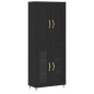 vidaXL Aparador alto madera contrachapada negro 69,5x34x180 cm vidaXL Aparador alto madera contrachapada negro 69,5x34x180 cm