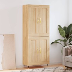 vidaXL Aparador alto madera contrachapada color roble 69,5x34x180 cm