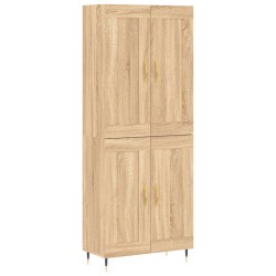 vidaXL Aparador alto madera contrachapada color roble 69,5x34x180 cm
