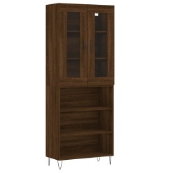 vidaXL Aparador alto madera contrachapada marrón roble 69,5x34x180 cm