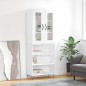 vidaXL Aparador alto madera contrachapada blanco brillo 69,5x34x180 cm vidaXL Aparador alto madera contrachapada blanco brillo 69,5x34x180 cm