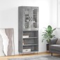 vidaXL Aparador alto madera contrachapada gris hormigón 69,5x34x180 cm vidaXL Aparador alto madera contrachapada gris hormigón 69,5x34x180 cm