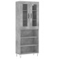 vidaXL Aparador alto madera contrachapada gris hormigón 69,5x34x180 cm vidaXL Aparador alto madera contrachapada gris hormigón 69,5x34x180 cm
