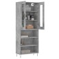 vidaXL Aparador alto madera contrachapada gris hormigón 69,5x34x180 cm vidaXL Aparador alto madera contrachapada gris hormigón 69,5x34x180 cm