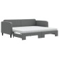 vidaXL Sofá cama nido con colchón tela gris oscuro 90x200 cm vidaXL Sofá cama nido con colchón tela gris oscuro 90x200 cm