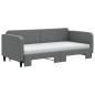 vidaXL Sofá cama nido con colchón tela gris oscuro 90x200 cm vidaXL Sofá cama nido con colchón tela gris oscuro 90x200 cm