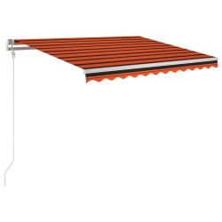 vidaXL Toldo automático LED sensor de viento naranja marrón 350x250 cm