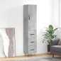 vidaXL Aparador de madera contrachapada gris hormigón 34,5x34x180 cm vidaXL Aparador de madera contrachapada gris hormigón 34,5x34x180 cm